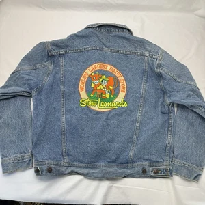 RARA giacca vintage anni 90 Lee uomo taglia L blu denim "Stew Leonard's" Hong Kong - Foto 1 di 11