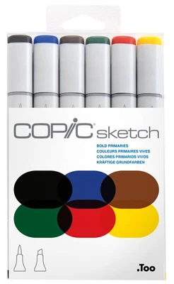 COPIC Marker sketch 6er Set "Bold Primaries" - Bild 1 von 2
