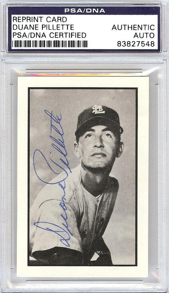 Duane Pillette Auto Signed 1953 Bowman Reprint Card 59 St. Louis Browns PSA/DNA - Image 1 of 1