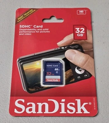 Genuine SanDisk 32GB SD SDHC Class 4 Flash Memory Card (SDSDB-032G-AW46) - NEW - Image 1 of 2