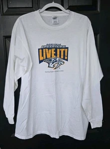 Nashville Predators "Live It" 2006 Opening Night Mens XL LS T-Shirt NHL EUC - Picture 1 of 11