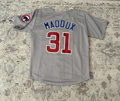 Majestic Auténtico Chicago Cubs Greg Maddux #31 Gris Camiseta de Béisbol Para Hombre Talla M Foto 1 de 4