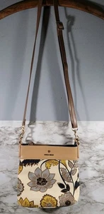 Spartina 449 Yemaya Pattern Tan Floral Boho Canvas Crossbody Bag - Picture 1 of 5