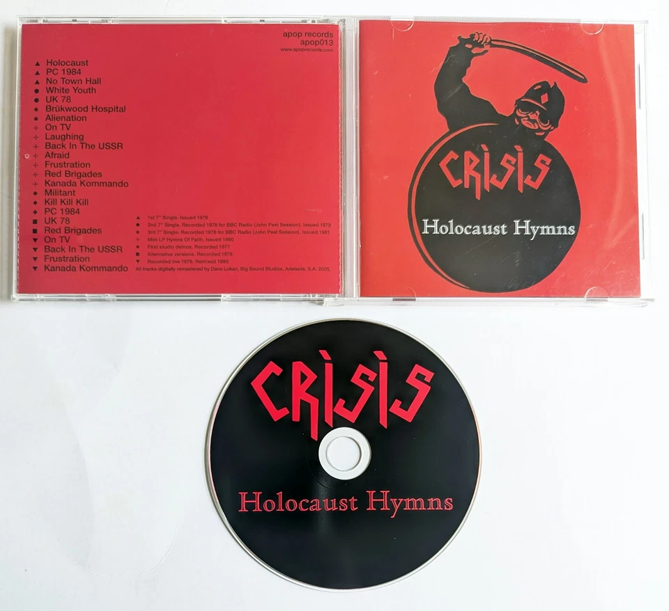 CRISIS Holocaust Hymns CD 2005 Remastered 23-Tracks DEATH IN JUNE Punk Rock OOP - Image 1 of 1
