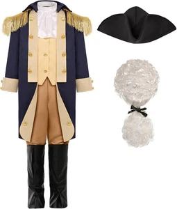George Washington Costume for Boys Kids (8-10 Yrs) - Picture 1 of 2