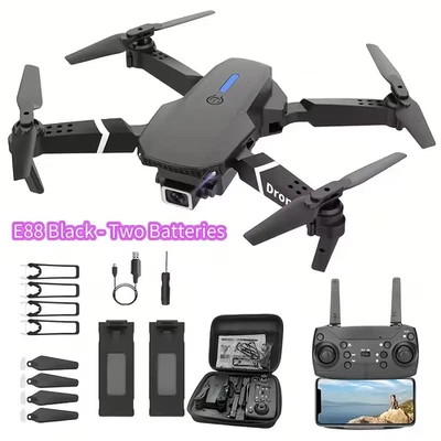 E88/E99 Foldable HD Camera Drone w/ APP Control + 2 Batteries | FPV Quadcopter - Image 1 of 4