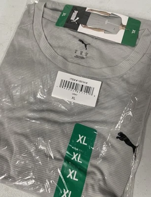 NWT PUMA Men's Lightweight Crew Active Tee T-Shirt Short Sleeve Logo GRAY XL - Image 1 of 4
