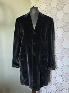 Masterhand Berlin Black Velvet Mid-Length Coat Jacket - 40R 42R - Formal Wear - Picture 1 of 15