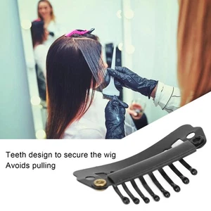 50pcs Hair Extension Clips Set Stainless Steel DIY 8 Teeth Snap Comb Wig - Picture 1 of 21