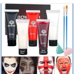 Halloween Makeup Kit Cream Face Paint Water Based Liquid Latex - Picture 1 of 4