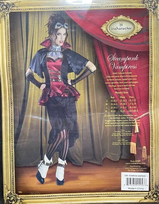Steampunk Vampire InCharacter Halloween Costume Large Womens Dress + Accessories - Image 1 of 4