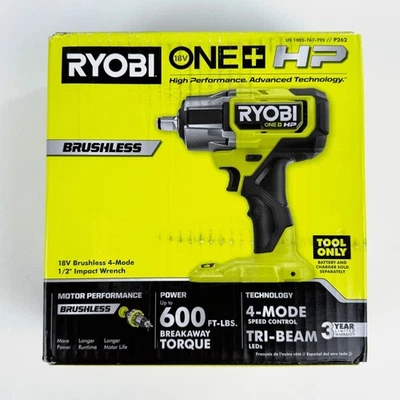 RYOBI P262 18V ONE+ HP Cordless Mid Torque 1/2" Impact Wrench (Tool-Only) - Image 1 of 2