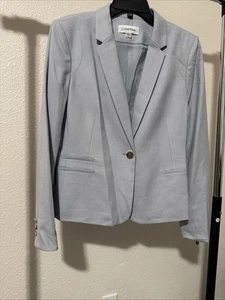 CALVIN KLEIN Women’s Sky Blue Blazer Jacket Size 12 - Picture 1 of 6