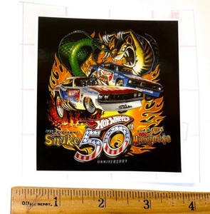 Hot Wheels SNAKE MONGOOSE 50th Anniversary Karikatur Prudhomme McEwen Sticker - Bild 1 von 1