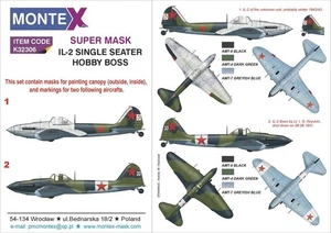 Montex 1/32 masks & markings for IL-2 single seater by Hobby Boss - K32306 - Picture 1 of 1