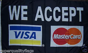 NEU 3x5 Fuß SCHWARZ VISA MASTERKARTE VISITENBANNER FLAGGE Top Qualität USA Verkäufer - Bild 1 von 6