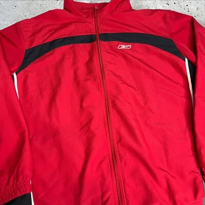 REEBOK Lightweight Jacket Sportswear Full Zip Logo Vintage Red Size M - Image 1 of 4