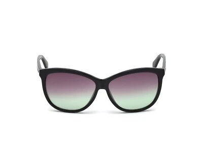 Diesel DL0221 01T 闪亮黑色塑料猫眼太阳镜镜框 59-13-140 全新 LP  — 第 1/4 张图片