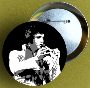 ELVIS Live In Las Vegas Rockabilly 60s Music Pins Elvis Presley 1.5" Button Pin - Picture 1 of 2