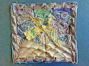 🔥 19TH CENTURY CHINA CHINESE IMPERIAL QING MANDARIN GOLD THREAD RANK BADGE BUZI - Picture 1 of 3