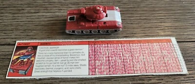 Transformers G1 Hasbro 1985 Warpath Complete Minibot Tank with Tech Specs  - Image 1 of 4