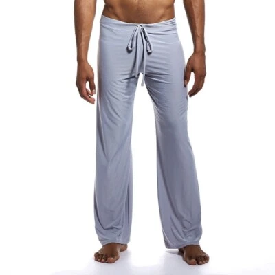 Pantalones de talle bajo para hombre Pantalones de yoga Cordón Sueltos Informales Color liso Correr Foto 1 de 4