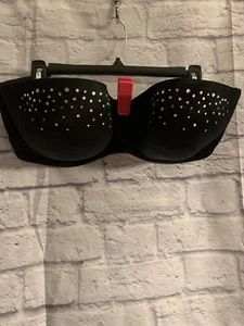 Sujetador sin tirantes Cacique 44D acolchado Boost pushup negro liso con aros #B1444 - Imagen 1 de 7