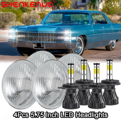 Faros LED cromados de 5,75" pulgadas para Cadillac Calais 1965 1966 1967 1968 4 piezas Foto 1 de 4