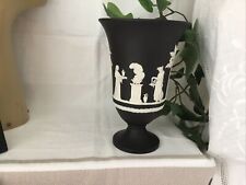 Wedgwood Black Jasperware Footed Vase 7.5” / 19 Cms