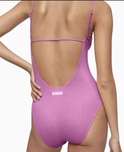 Calvin Klein Damen Pure Ribbed Lounge Body X-Large Flieder Regen XL - Bild 1 von 6
