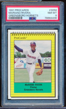 1991 ProCards Greensboro Hornets #3058 Mariano Rivera PSA 8 centered xrc
