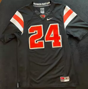🔥🔥🔥Jersey cosido negro Nike Oregon State Beaver's para hombre #24 firmado - talla S - Imagen 1 de 5
