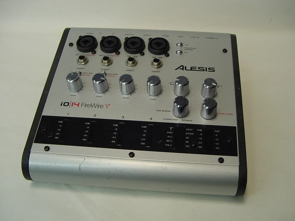 ALESIS iO 14 FIREWIRE DIDGITAL RECORDING AUDIO INTERFACE - NO POWER CORD - Image 1 of 4