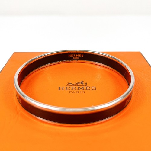 HERMÈS Bracciale HERMES Braccialetto Nero Carrozza Cavallo Smaltato Autentico SCATOLA GIAPPONE