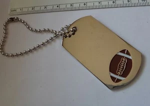 6" bead chain Football Engravable ID Luggage Sports bag Tag Keyring Base Metal - Picture 1 of 2