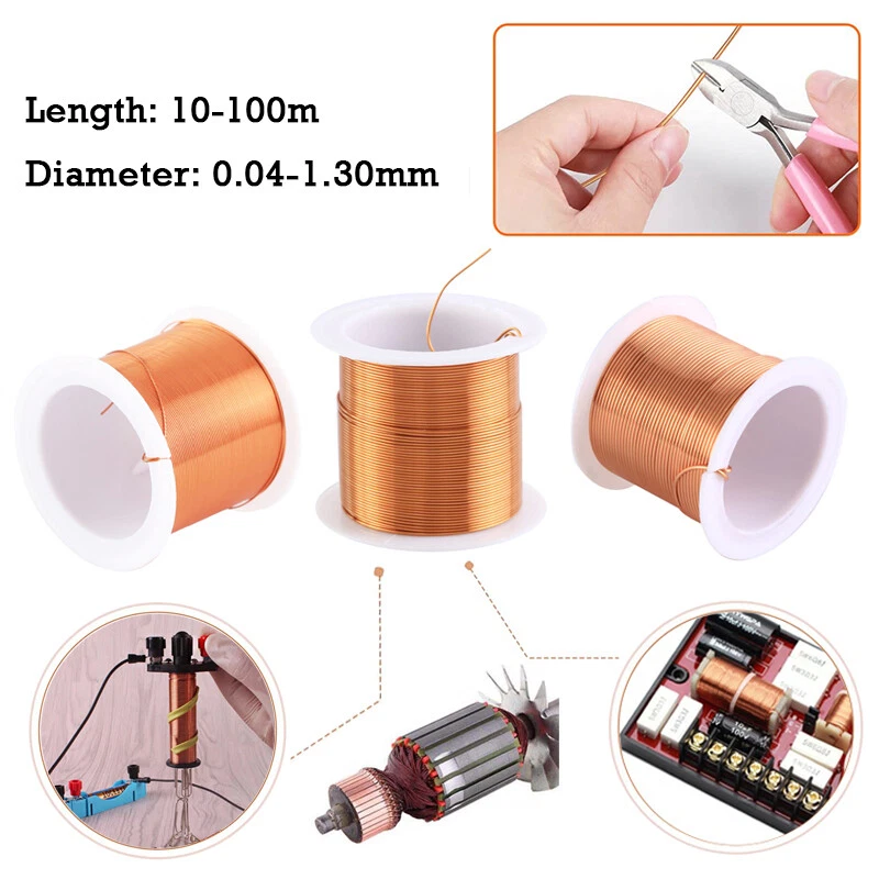 0.04mm -1.3mm Red Magnet Wire Enameled Coppers Wire Round Magnetic Coil Winding - Image 1 of 4