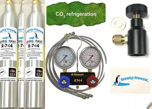 R744 Refrigerant, Carbon Dioxide, CO2, UN1013, Class 2, (3) 14.5 oz Recharge Kit - Picture 1 of 4
