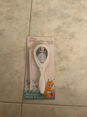NEW Disney Baby CINDERELLA SOFT BRUSH + COMB SET Princess Aurora Gift NIP - Image 1 of 2
