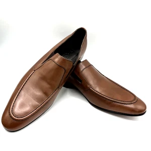 Testoni Basic Mens Dress Shoes Brown Slip On Size 9M Damaged Box - Picture 1 of 11