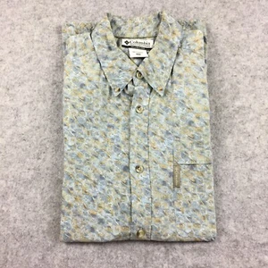 Columbia 100% Cotton Short-sleeve Button-up Shirt, Men's L (Blue) - Picture 1 of 7