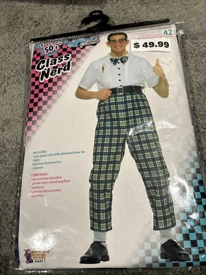 DISFRAZ DE HALLOWEEN CLASE NERD COQUETEANDO CON LOS AÑOS 50 ADULTO TALLA ESTÁNDAR Foto 1 de 3