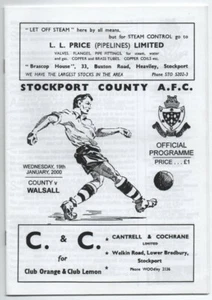 Saddlers : Stockport County RESERVES v Walsall 2000 1999/00 Pontins League - Picture 1 of 1