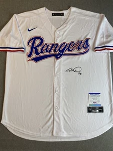 TEXAS RANGERS- JACOB DeGROM AUTOGRAPH HOME WHITE NIKE JERSEY PSA AM76589 - Picture 1 of 3