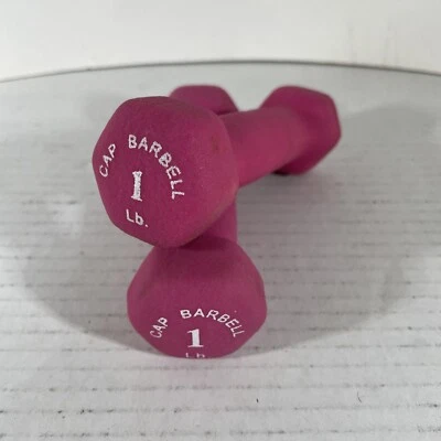 Juego de pares de mancuernas recubiertas de neopreno rosa 2x 1 lb CAP Foto 1 de 4