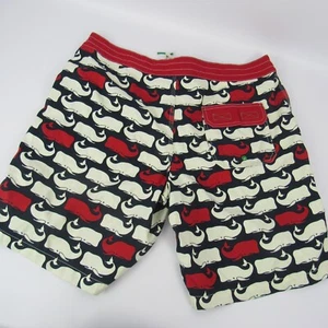 Sperry Top Sider Men's Boardshorts Size 38 Red/White Blue Whales Print Summer - Picture 1 of 11