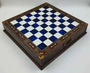Chess Board Only Handmade Solid Wood 15" Chessboard with Drawer – Gift Idea - Picture 1 of 6