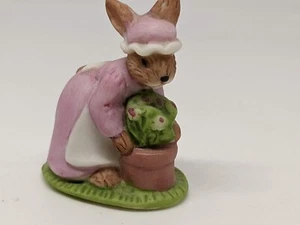 Vintage Miniature Ceramic BUNNY RABBIT Gardening - Picture 1 of 9