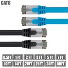 Lot de câbles patch de bouclier réseau Ethernet S/FTP 0,5-50 pieds Cat8 RJ45 2 GHz 40G 26AWG