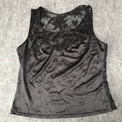 Top On Gossamer L Cami Lencería Encaje Malla Transparente Hada Grunge Negro Gótico Coqueta Foto 1 de 4