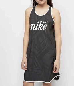Nike Girls' Sportswear Tempo Dress, Black/White AQ9168-010 Size M - Picture 1 of 12